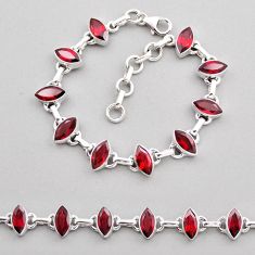 22.48cts tennis natural red garnet 925 sterling silver bracelet jewelry n18455