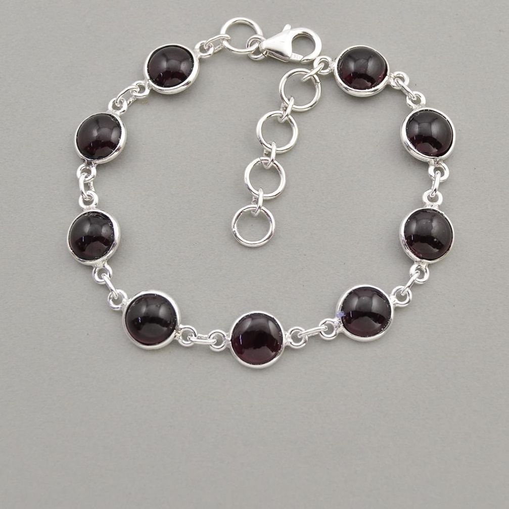 26.54cts tennis natural red garnet 925 sterling silver bracelet jewelry n3033