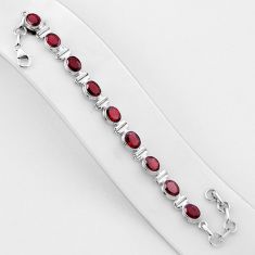 21.67cts tennis natural red garnet 925 sterling silver bracelet jewelry n37909