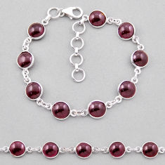 24.19cts tennis natural red garnet 925 sterling silver bracelet jewelry n38967