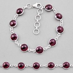 23.60cts tennis natural red garnet 925 sterling silver bracelet jewelry n38991
