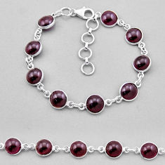22.05cts tennis natural red garnet 925 sterling silver bracelet jewelry n43445
