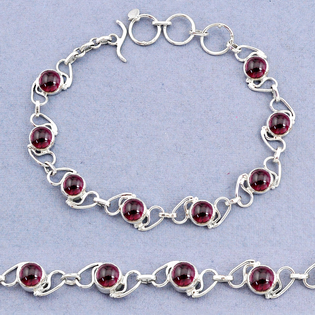 18.02cts tennis natural red garnet 925 sterling silver bracelet jewelry t8425