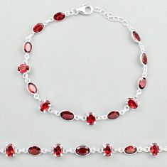 19.85cts tennis natural red garnet 925 sterling silver bracelet jewelry u23484