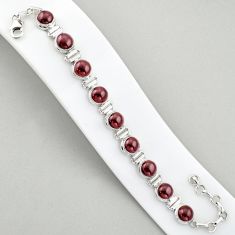 31.33cts tennis natural red garnet 925 sterling silver bracelet jewelry u6308