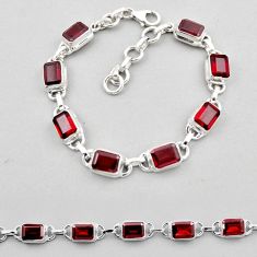 16.52cts tennis natural red garnet 925 sterling silver bracelet jewelry y44761