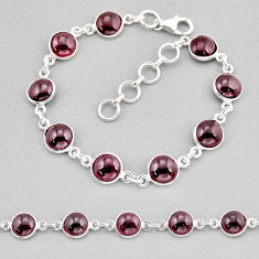 25.93cts tennis natural red garnet 925 sterling silver bracelet jewelry y68486