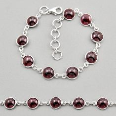 26.91cts tennis natural red garnet round 925 sterling silver bracelet n3622