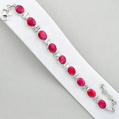 36.50cts tennis natural red ruby 925 sterling silver bracelet jewelry u6291