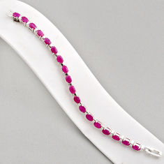 18.04cts tennis natural red ruby 925 sterling silver bracelet jewelry y94426