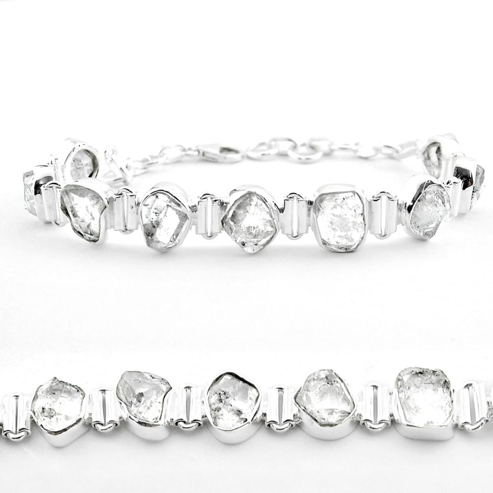 41.87cts tennis natural white herkimer diamond 925 silver bracelet t50467
