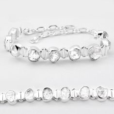 26.75cts tennis natural white herkimer diamond fancy 925 silver bracelet t83573