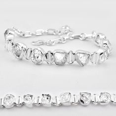 25.25cts tennis natural white herkimer diamond fancy 925 silver bracelet t83580