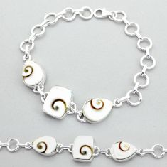 19.95cts tennis natural white shiva eye 925 sterling silver bracelet u83282