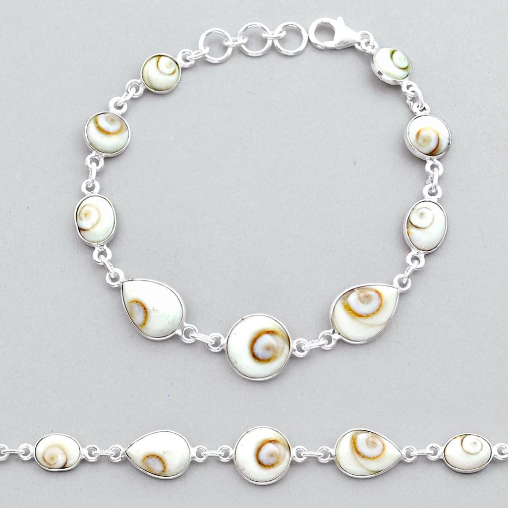 23.04cts tennis natural white shiva eye round sterling silver bracelet y14633