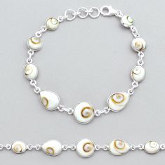 23.04cts tennis natural white shiva eye round sterling silver bracelet y14633