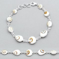 23.13cts tennis natural white shiva eye round sterling silver bracelet y14662
