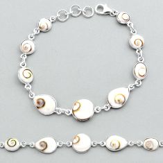 23.10cts tennis natural white shiva eye round sterling silver bracelet y14664