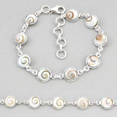 20.12cts tennis natural white shiva eye round sterling silver bracelet y68491