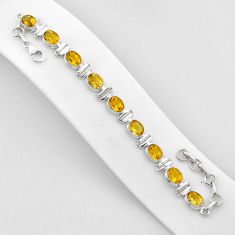 19.36cts tennis natural yellow citrine oval 925 sterling silver bracelet n44401