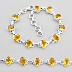 18.43cts tennis natural yellow citrine oval 925 sterling silver bracelet y64090
