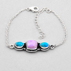 9.84cts tennis phosphosiderite arizona mohave turquoise silver bracelet n49130