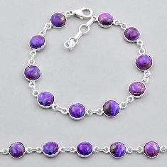 18.51cts tennis purple copper turquoise 925 sterling silver bracelet y25299