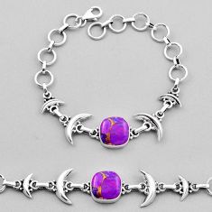 6.64cts tennis purple copper turquoise 925 sterling silver moon bracelet n28232