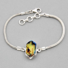 5.78cts tennis sterling opal hexagon shape 925 sterling silver bracelet y36331