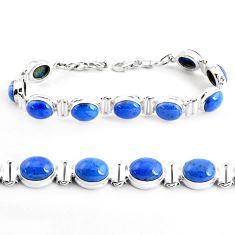 40.77cts natural blue dumortierite 925 sterling silver tennis bracelet p41014