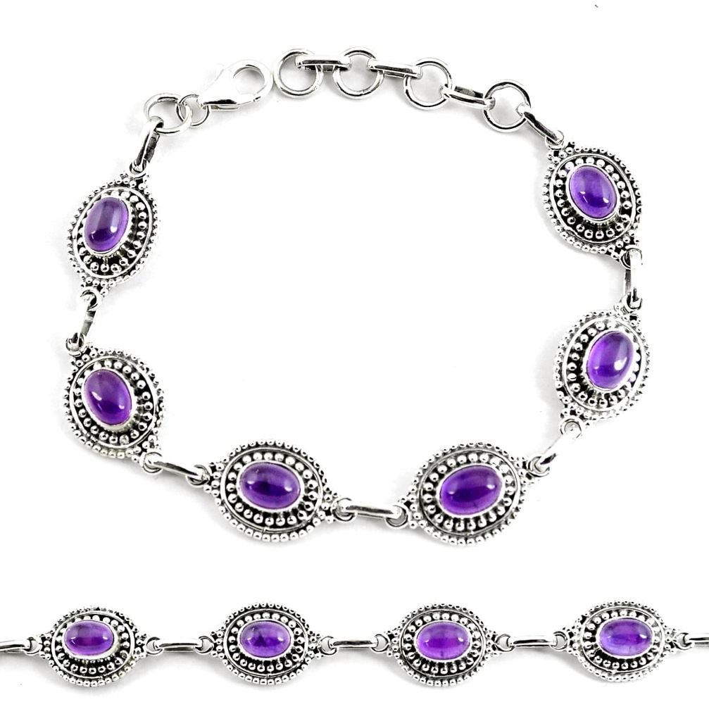 9.72cts natural purple amethyst 925 sterling silver tennis bracelet p68093