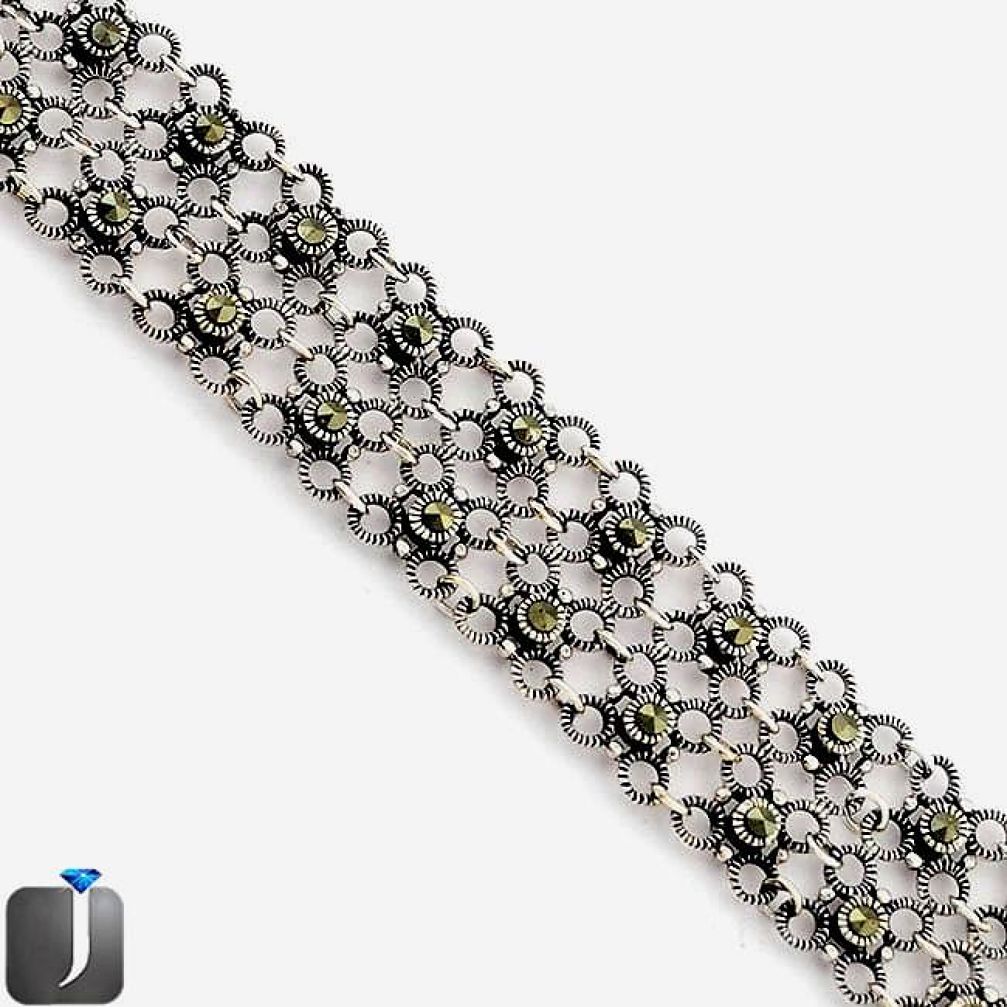 21.02gms SWISS FINE MARCASITE 925 STERLING SILVER BRACELET JEWELRY F34883