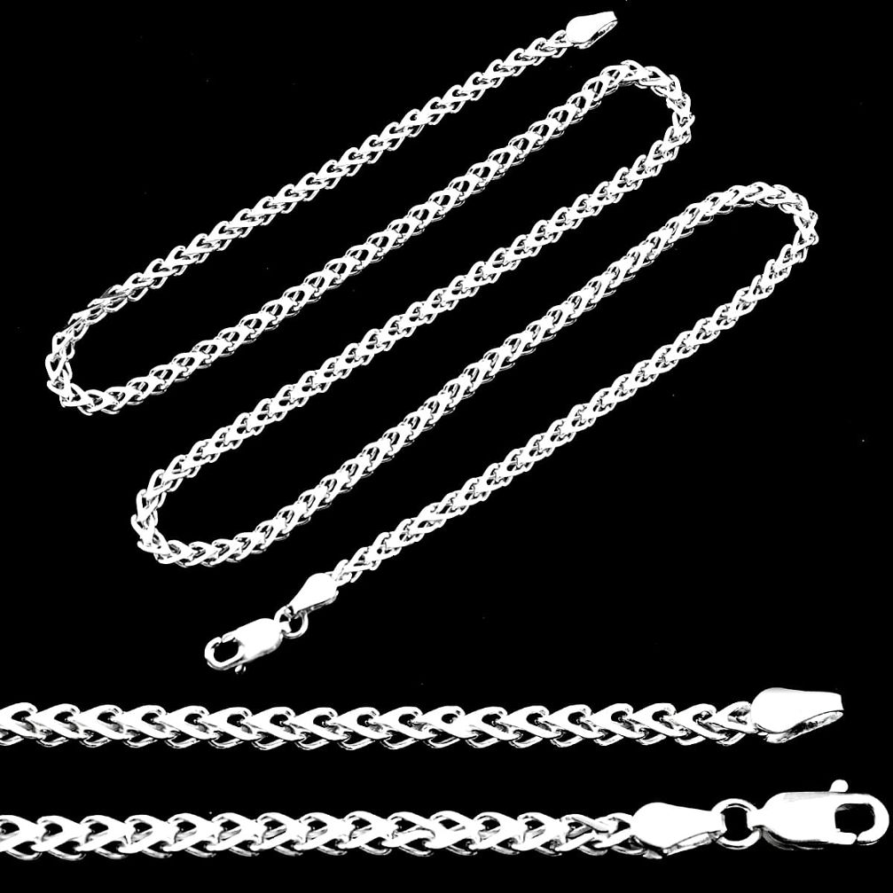 8.26gms 925 sterling silver 18inch franco chain necklace jewelry p35054