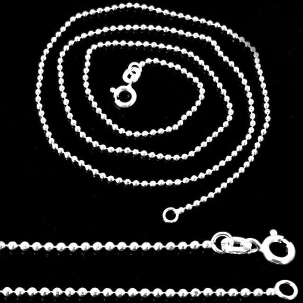 Indonesian bali style solid 925 sterling silver ball design chain jewelry p3896