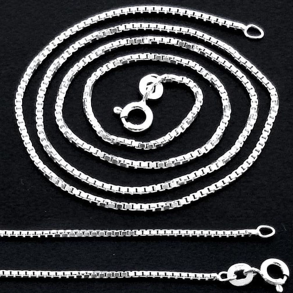 Indonesian bali style solid 925 sterling silver box link chain jewelry p3909