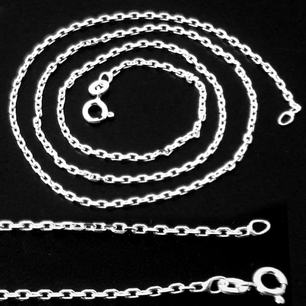 925 silver 4.25gms in 16inch long link cable single chain jewelry c10206