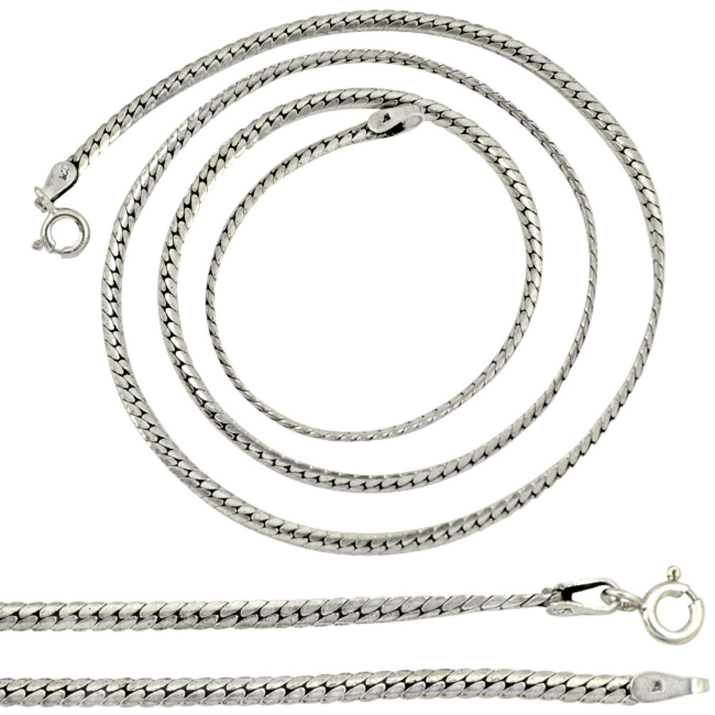 925 sterling plain silver snake necklace chain jewelry a8311