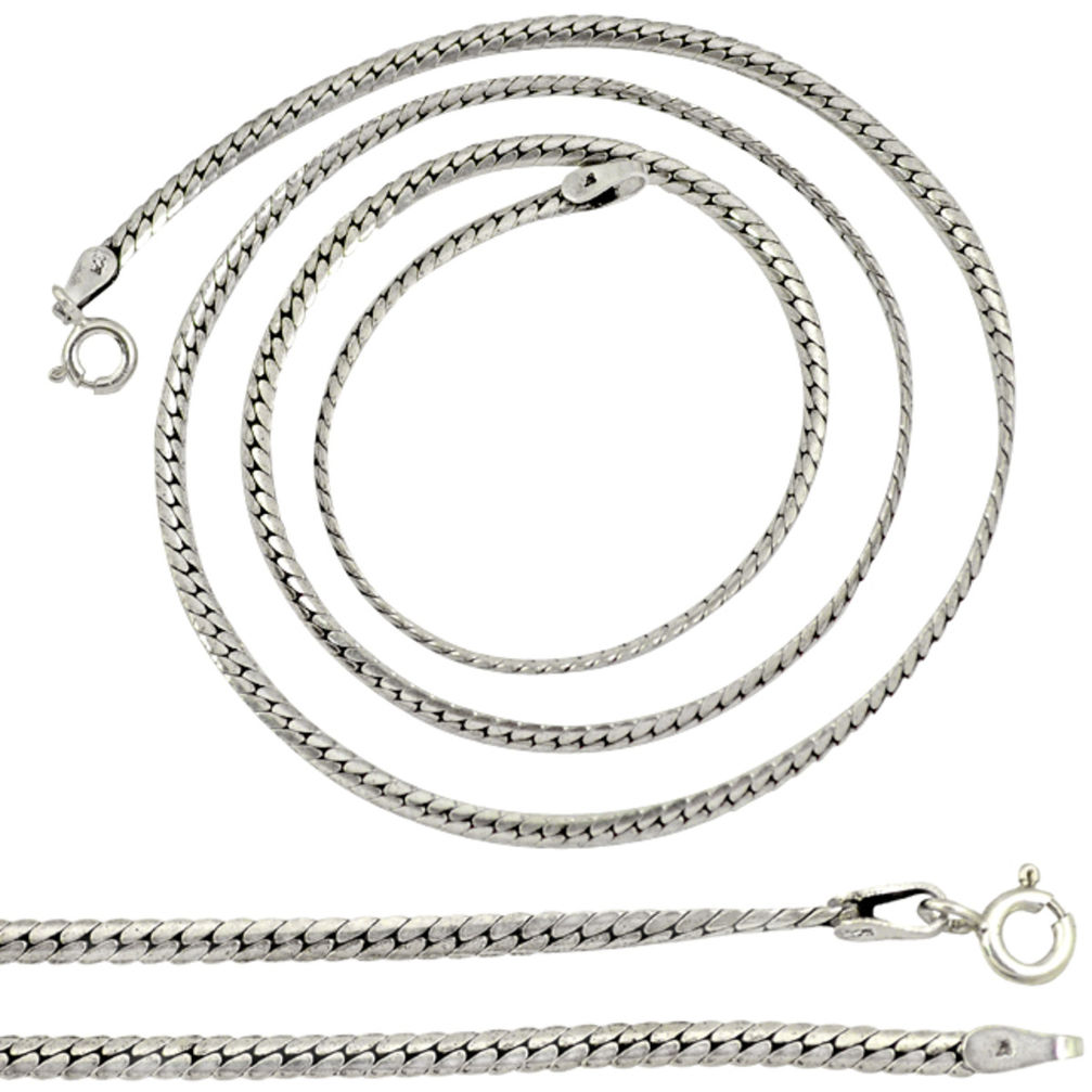 925 sterling plain silver snake necklace chain jewelry a8317