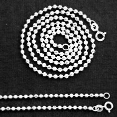 9.26gms 925 sterling silver round ball beaded chain 18inch necklace r48519