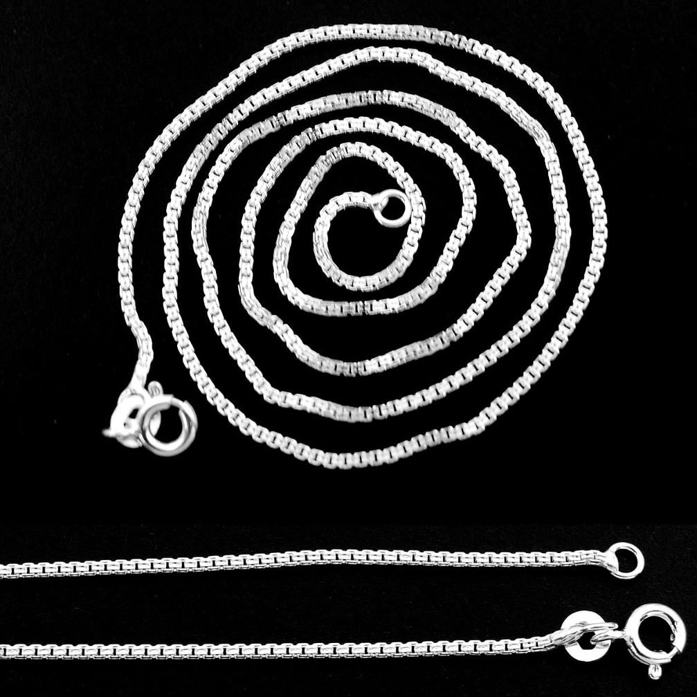 2.26gms box chain 925 silver 18 inch chain necklace jewelry wholesale r48717
