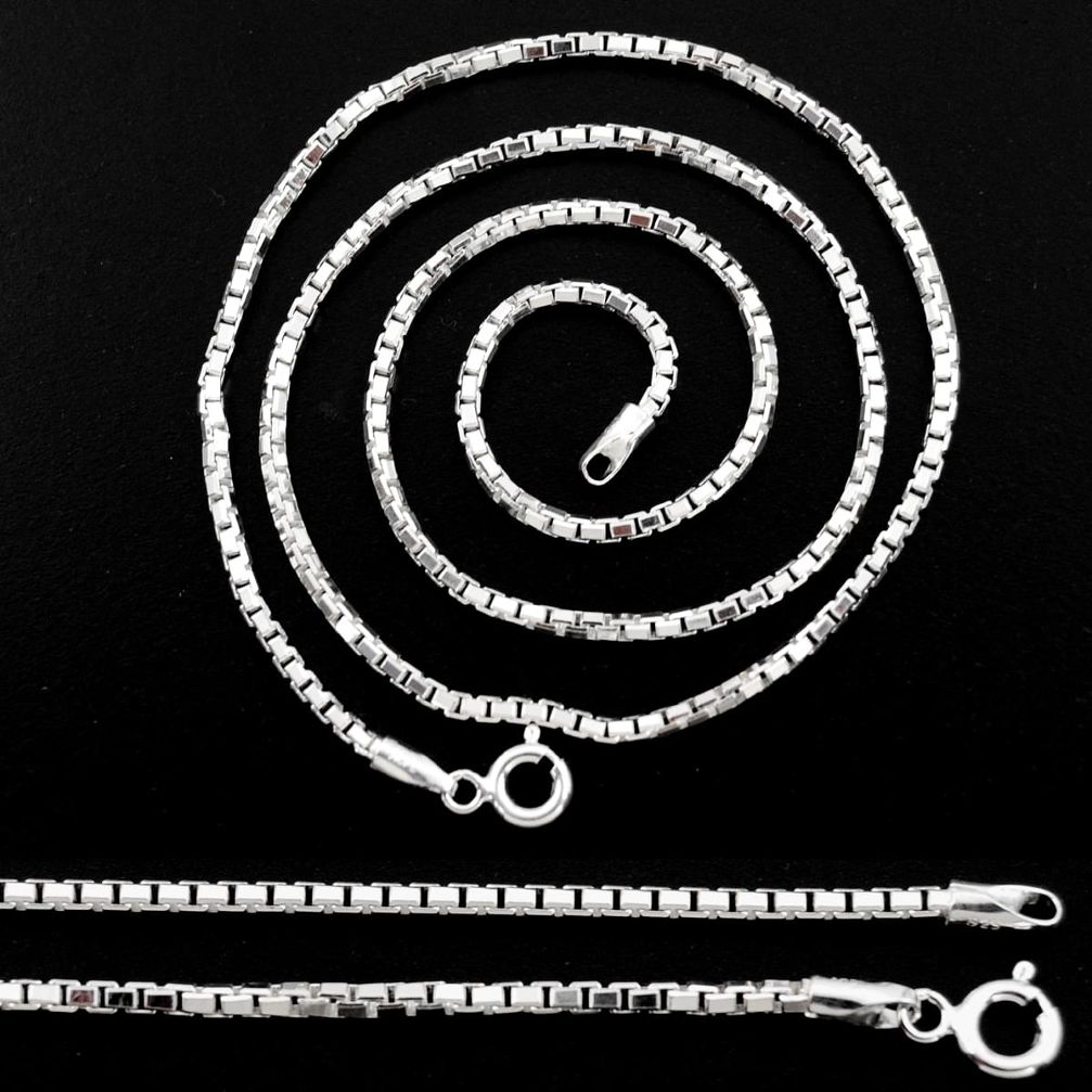 8.69gms heavy solid 925 sterling silver 18inch box chain necklace r48497