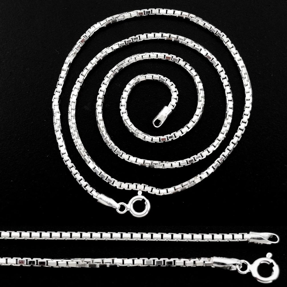 8.48gms heavy solid 925 sterling silver 18inch box chain necklace r48498