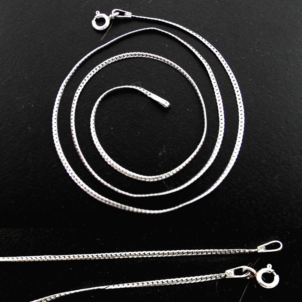 2.48gms snake chain in silver stamped 16inch long single chain c10220