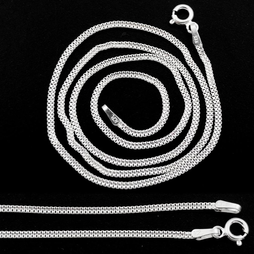 11.69gms solid 925 sterling silver 18inch double box chain necklace r48504