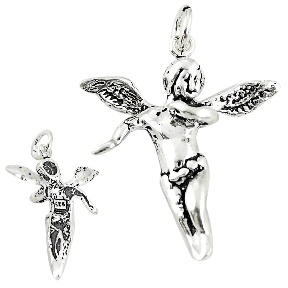 2.69gms baby jewelry angel wings charm sterling silver children pendant c21202