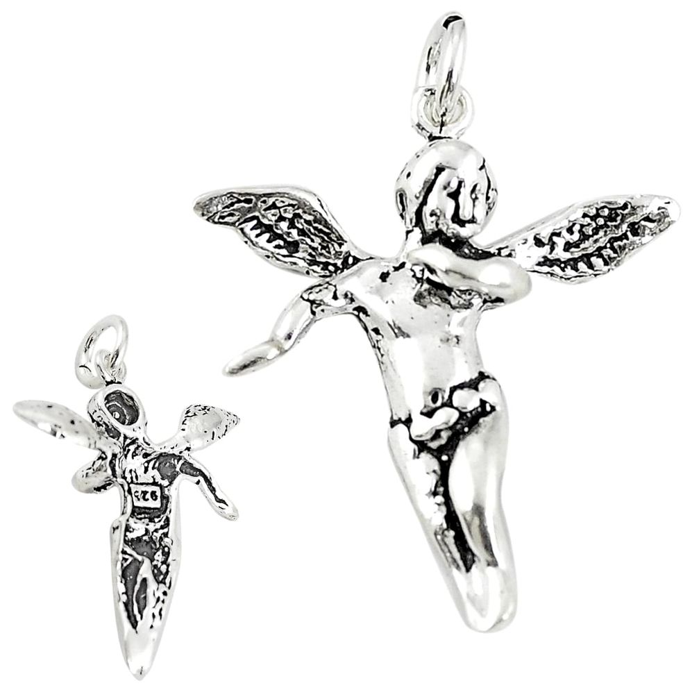 Baby jewelry angel wings charm sterling silver children pendant c21207
