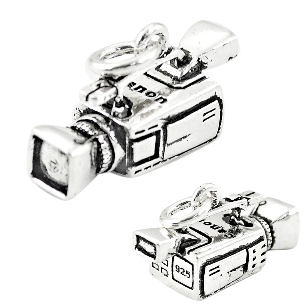 5.86gms camcorder charm baby jewelry 925 sterling silver children pendant c21143
