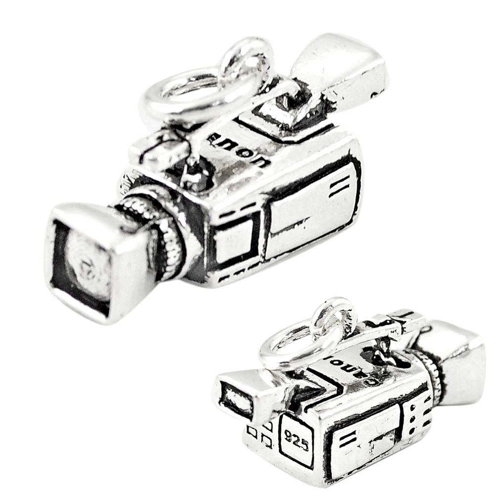 5.67gms camcorder charm baby jewelry 925 sterling silver children pendant c21153