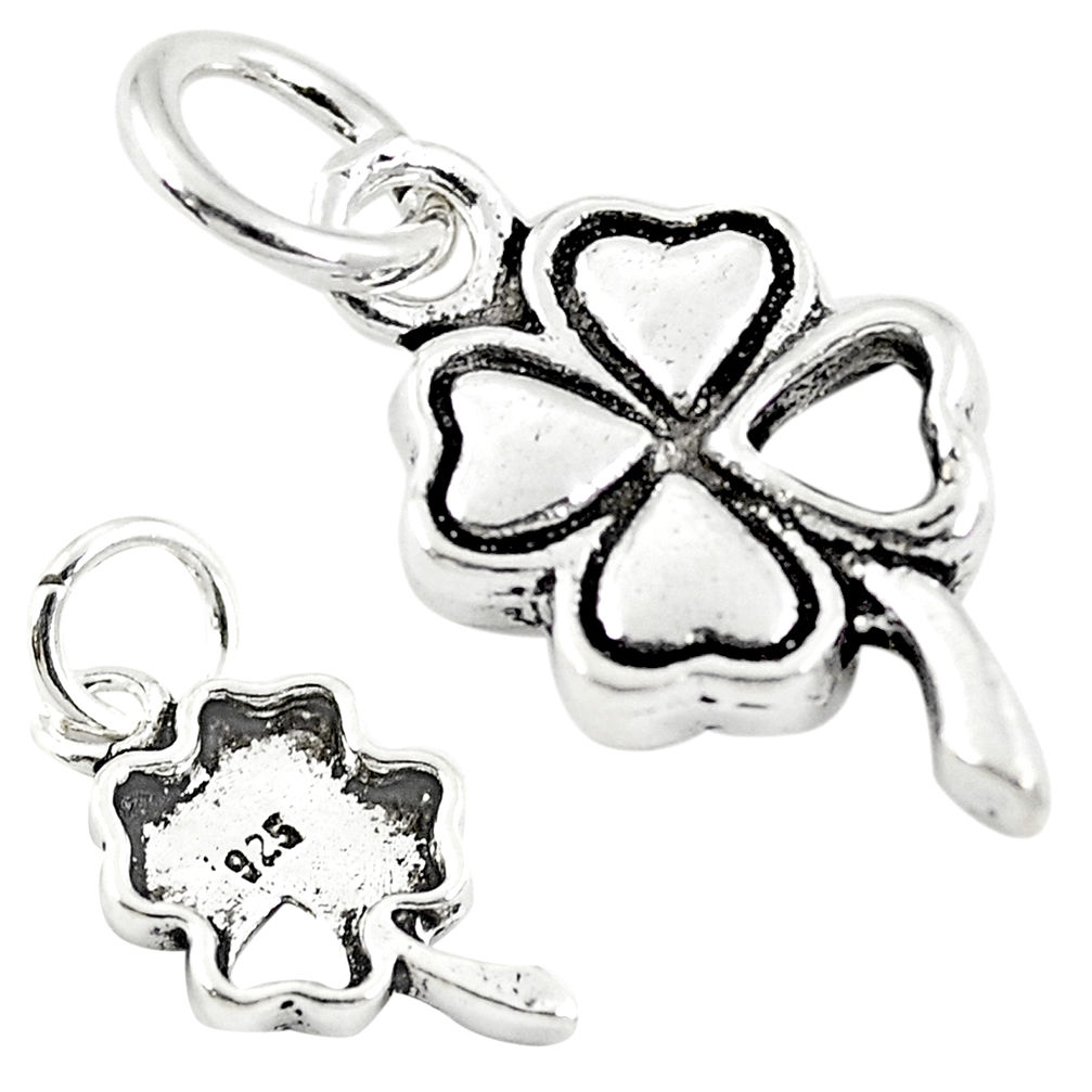 2.02gms four-leaf clover good luck sterling silver baby pendant charm c21241