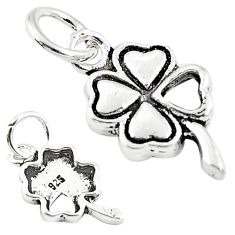 2.02gms four-leaf clover good luck sterling silver baby pendant charm c21245